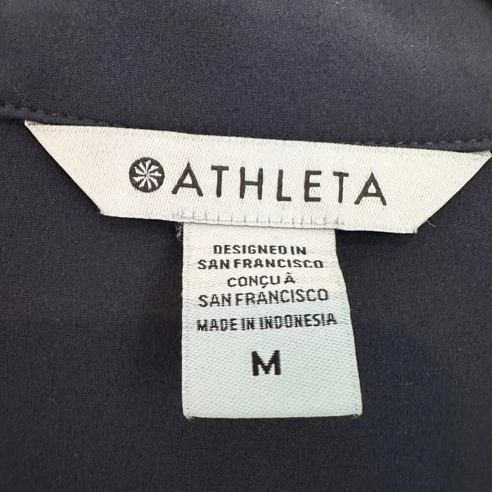 Athleta Avenue Short Sleeve Romper, Navy Blue, Size Medium - Picture 5 of 9